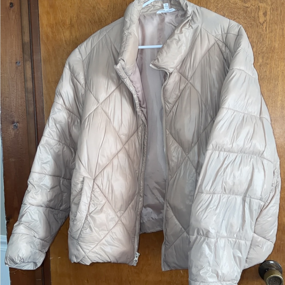 Time and Tru Light Beige Puffer Jacket